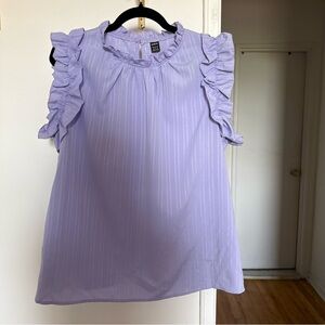 SHEIN Lavender Ruffle Sleeve Blouse